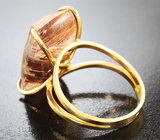 Кольцо с крупным рутиловым кварцем 21,71 карата