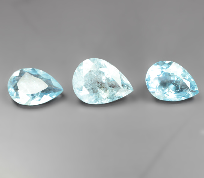 Набор из 3 аквамаринов 4,97 карата
