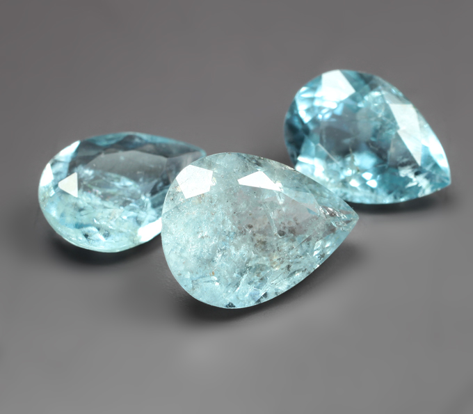 Набор из 3 аквамаринов 4,97 карата