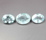 Набор из 3 аквамаринов 7,76 карата