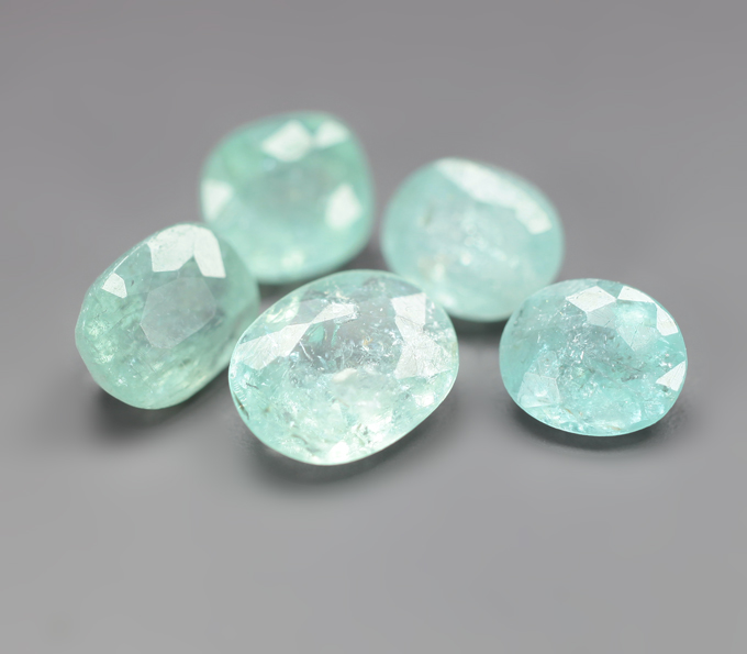 Набор из 5 параиба турмалинов 2,06 карата