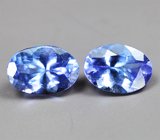 Пара ярких насыщенных танзанитов 1,57 карата