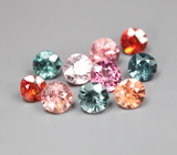 Яркий набор из 10 разноцветных шпинелей 3,69 карата