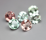 Набор из 6 разноцветных турмалинов высокой чистоты 5,13 карата