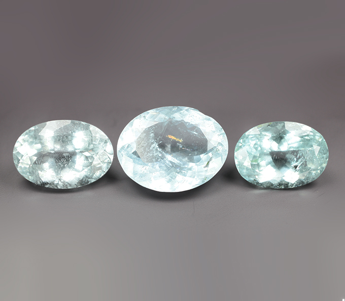 Крупный набор из 3 аквамаринов 26,62 карата