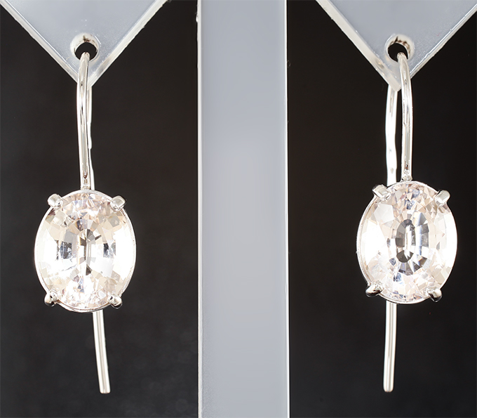 Серьги с гелиодорами высокой чистоты 5,77 карата