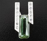 Кулон с полихромным «неоновым» апатитом 2,86 карата и лейкосапфирами