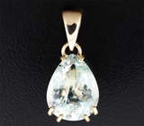 Кулон с голубовато-зеленым турмалином 4,38 карата
