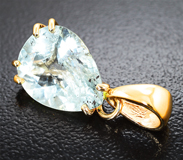 Кулон с голубовато-зеленым турмалином 4,38 карата Золото