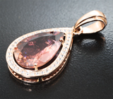 Кулон с падпараджа турмалином 5,93 карата и цирконами