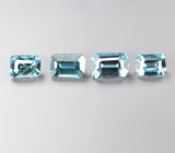 Набор из 4 насыщенно-синих шпинелей 0,54 карата