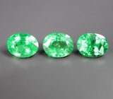 Редкий набор из 3 «неоновых» цаворитов 3,62 карата