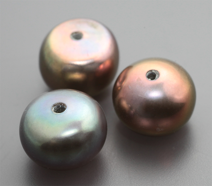 Набор из 3 кофейных морских жемчужин 9,22 карата! Натуральный цвет