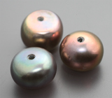 Набор из 3 кофейных морских жемчужин 9,22 карата! Натуральный цвет