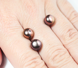 Набор из 3 кофейных морских жемчужин 9,22 карата! Натуральный цвет