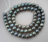 Набор из 64 черных жемчужин барокко на нити 107,05 карата! Титановый люстр