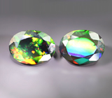 Пара ограненных черных опалов 1,53 карата