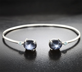 Серебряный браслет со звездчатыми сапфирами 9,52 карата и голубыми цирконами Серебро 925