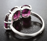 Кольцо с умбалитами гранатами топовых цветовых характеристик 7,09 карата Серебро 925