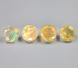 Набор из 4 ограненных эфиопских опалов 3,26 карата