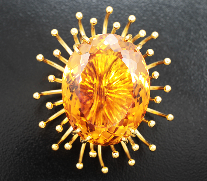 Серебро 925 Кулон с крупным чистейшим цитрином 42,67 карата