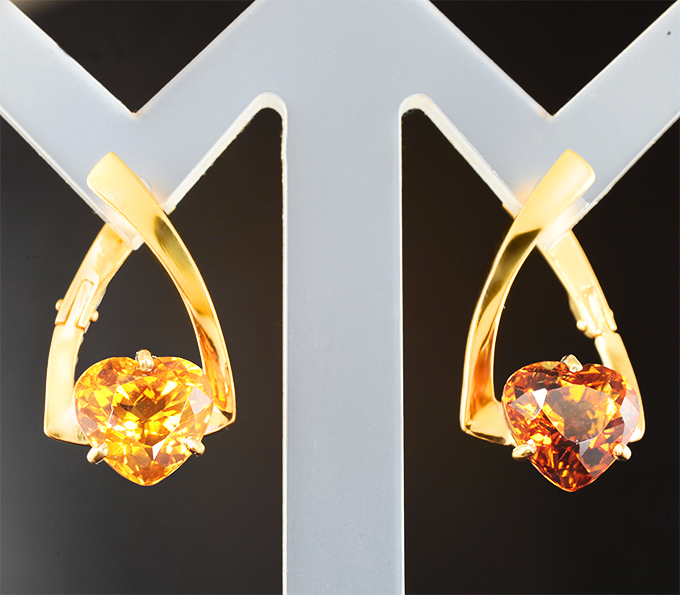 Серебро 925 Серьги с цитринами мадейра высокой чистоты 5,01 карата