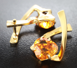 Серьги с цитринами мадейра высокой чистоты 5,01 карата Серебро 925