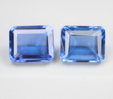 Крупная пара флюоритов со сменой цвета 11,97 карата