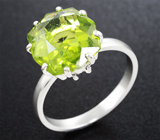 Кольцо c перидотом авторской огранки 5,75 карата