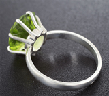 Кольцо c перидотом авторской огранки 5,75 карата Серебро 925