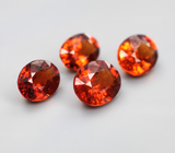Набор из 4 спессартинов гранатов 4,13 карата