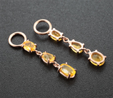 Комплект с ярко-желтыми и пурпурными сапфирами 5,04 карата Серебро 925