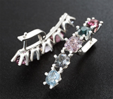 Серьги с разноцветными шпинелями 10,82 карата Серебро 925