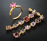 Комплект с разноцветными шпинелями 11,44 карата