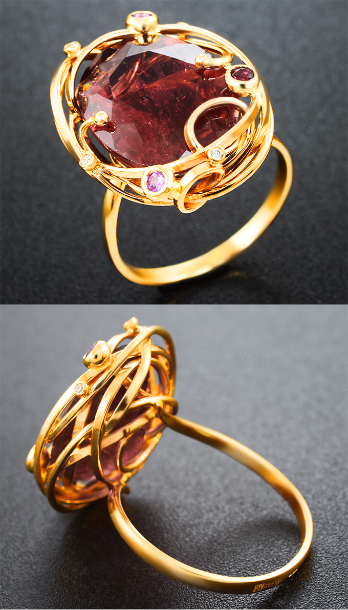 Комплект с турмалинами 30,87 карата, сапфирами и бриллиантами