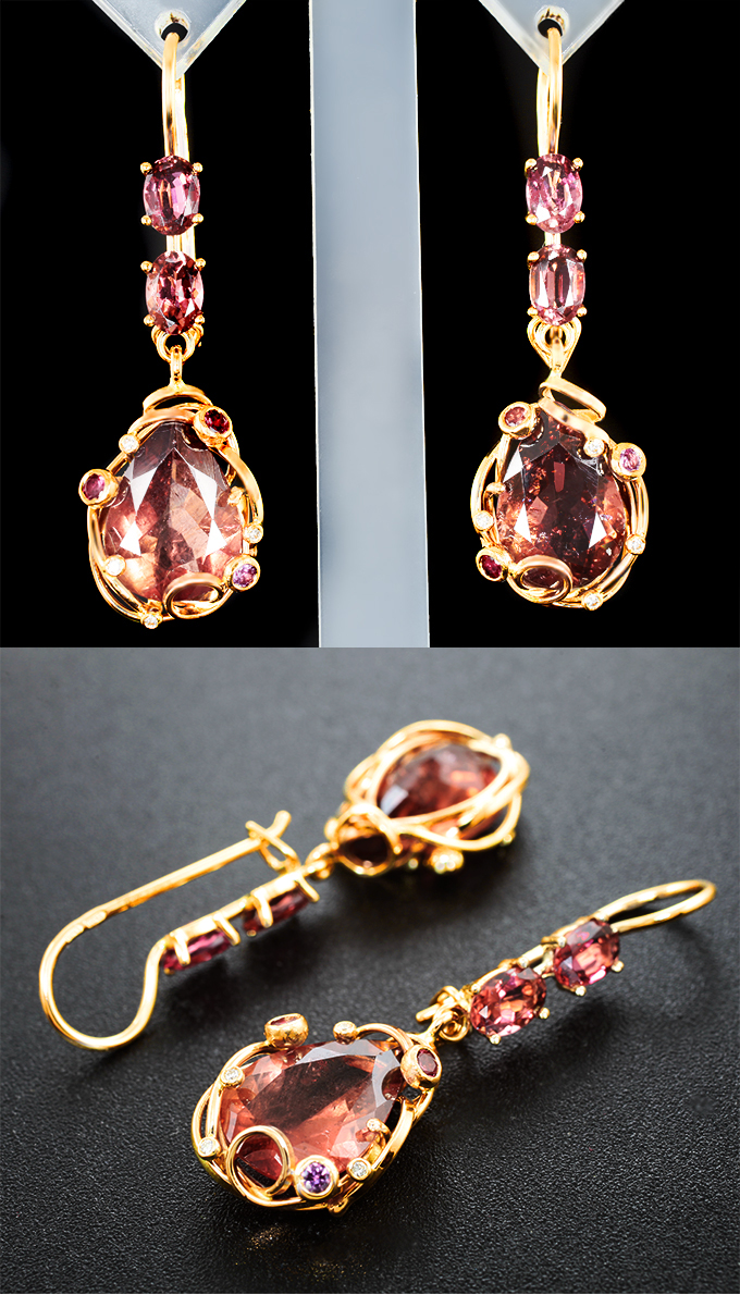 Комплект с турмалинами 30,87 карата, сапфирами и бриллиантами