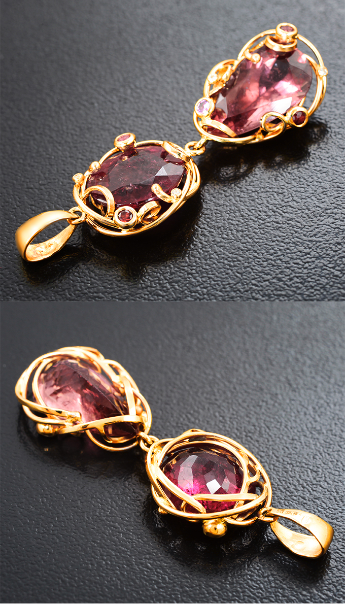 Комплект с турмалинами 30,87 карата, сапфирами и бриллиантами