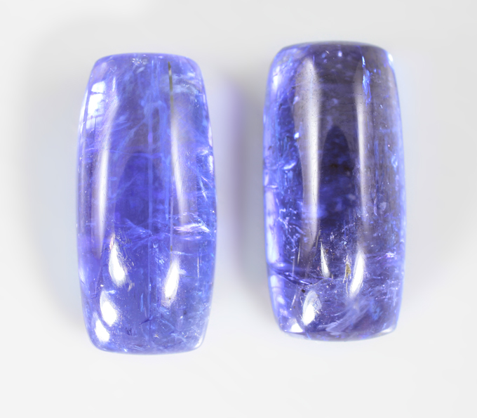 Подвесы для серег с крупными насыщенными танзанитами 19,81 карата