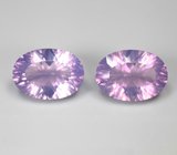 Пара чистейших лавандовых аметистов лазерной огранки 11,12 карата