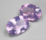 Пара чистейших лавандовых аметистов лазерной огранки 11,12 карата