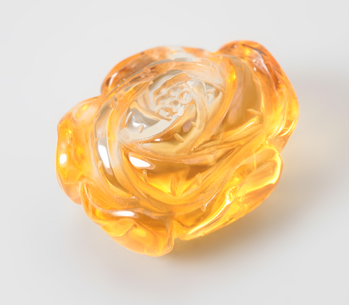 Насыщенный крупный резной цитрин 21,38 карата