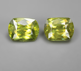 Пара желтовато-зеленых сфенов 2,14 карата