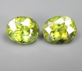 Пара желтовато-зеленых сфенов 2,14 карата