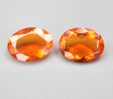 Пара чистейших мексиканских ограненных «огненных» опалов 1,83 карата