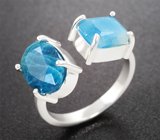 Кольцо с редким полихромным афганитом 2,04 карата и редким гаюином 2,83 карата