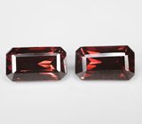 Пара красновато-оранжевых цирконов высокой чистоты 3,94 карата