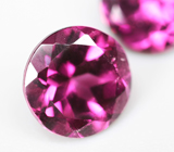 Пара родолитов гранатов высокой чистоты 1,86 карата