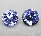 Пара танзанитов 1,17 карата