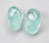Пара уральских голубовато-зеленых бериллов 13,39 карата