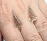 Пара бриолетов чистейшего дымчатого кварца португальской огранки 17,9 карата